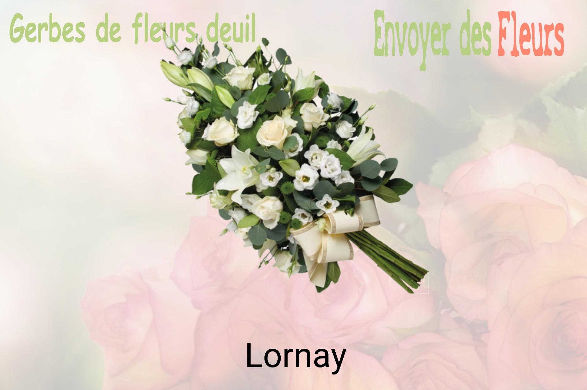 Gerbe de fleurs de deuil livrée à Lornay